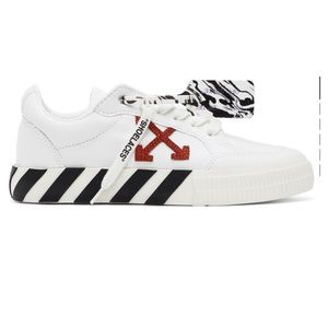 White Canvas Vulcanized Sneakers